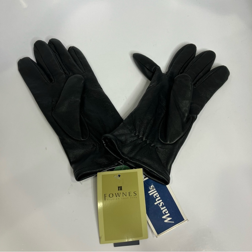 Fownes black leather gloves women’s‎ size